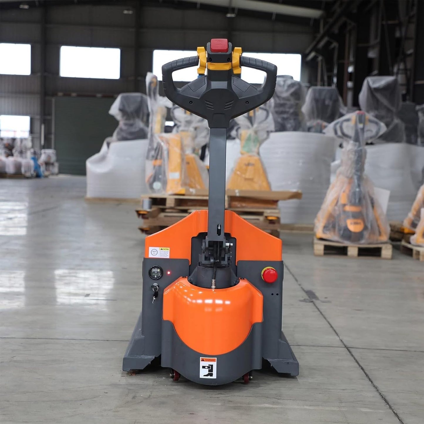 Tory Carrier Electric Pallet Jack Truck 3300 lbs Capacity 48 x 27 Forks Powered Pallet Truck, 6-8 Hours Working Small Size Pallet Lift with Built-Out Charger