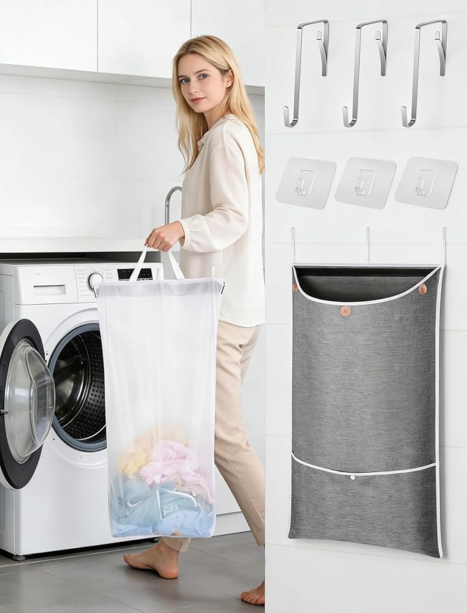 NiHome XXL Hanging Laundry Hamper Bag 39.4"x22.4"