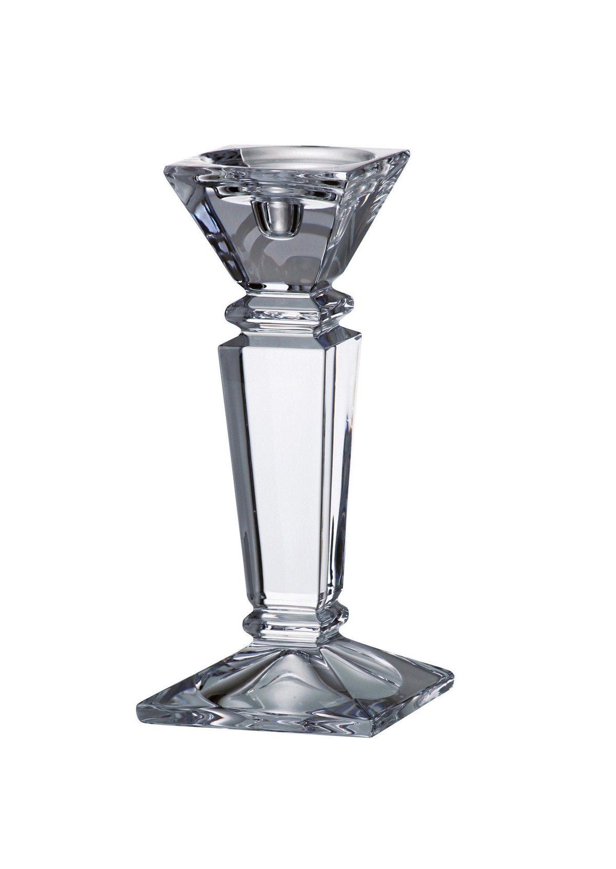Barski - Beautiful Crystaline - Candlestick - Specially Designed to Hold a Taper or Votive or Pillar - 10" H - Made in Europe