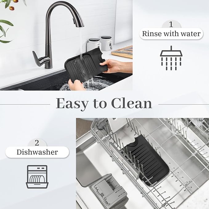 PoYang 17.7 Inch Faucet Mat for Kitchen Sink Splash Guard Behind Faucet