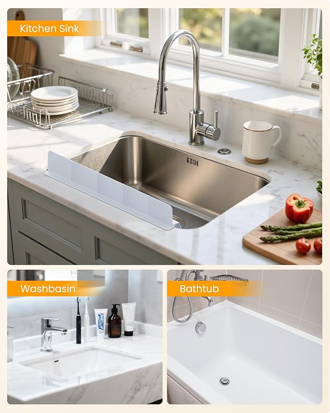Kitchen Sink Splash Guard 23" Silicone Water Guard