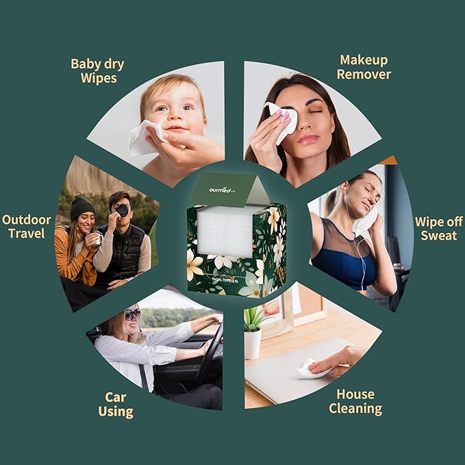Ourmed Life Face Towels, Lint- free Face Wipes