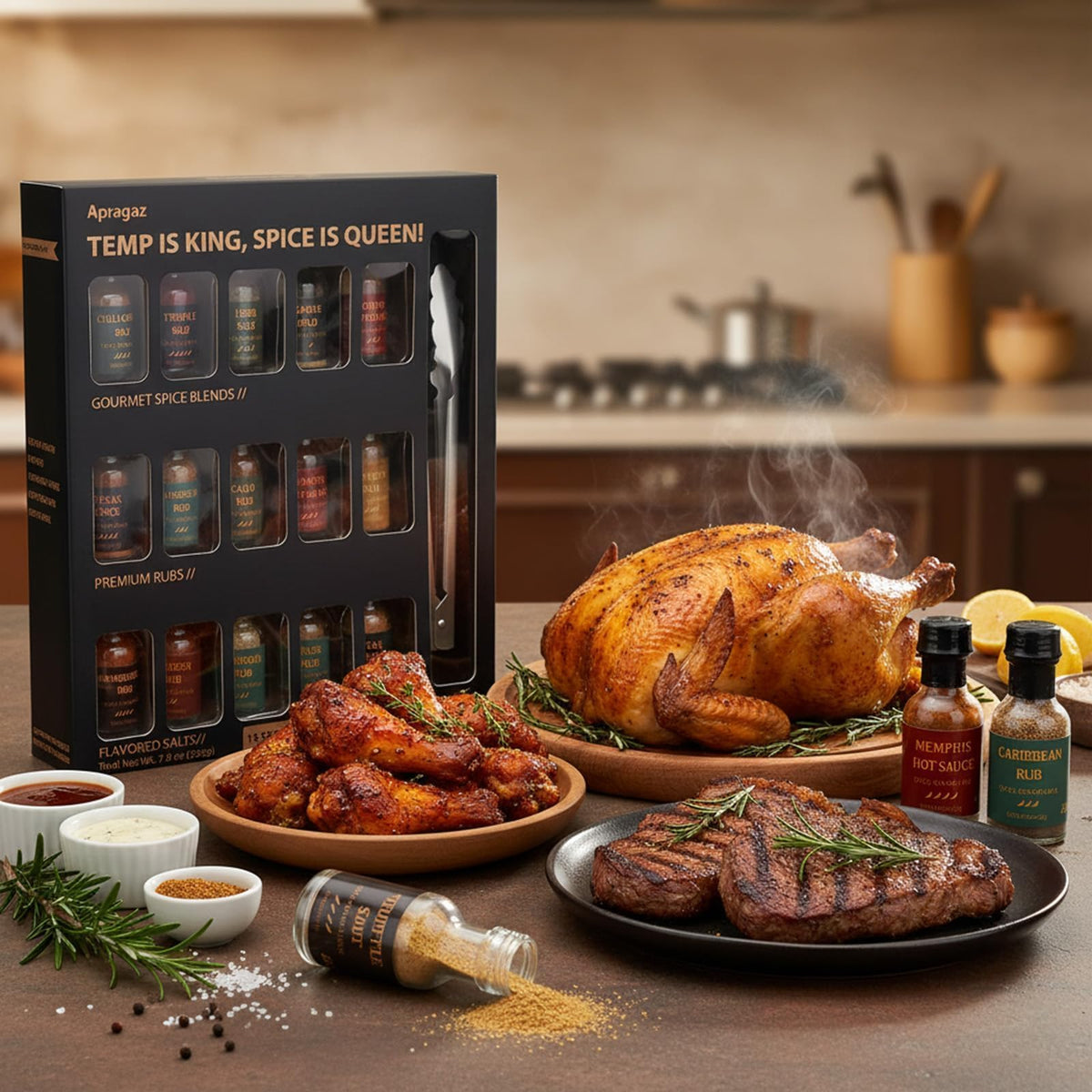 Grilling Seasoning Gift Set-15 Pack Unique Spices and Seasonings Sets for Men, All-Purpose BBQ Spices and Rubs Set, Birthday Gifts for Him, Husbands, Dad, Son, Mother, Father, Cooking Chefs