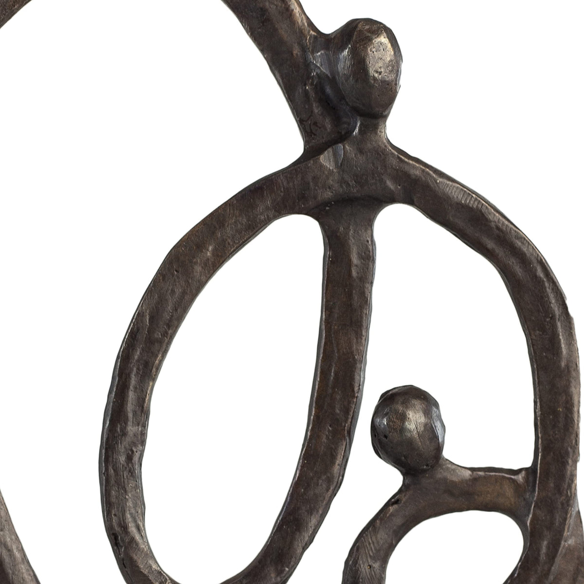 Danya B. Family of 3 Heart Ring of Love Sand-Casted Bronze Sculpture, Contemporary Decor for Home or Office, Gift for a Family of 3, Wedding, Birthday or New Baby