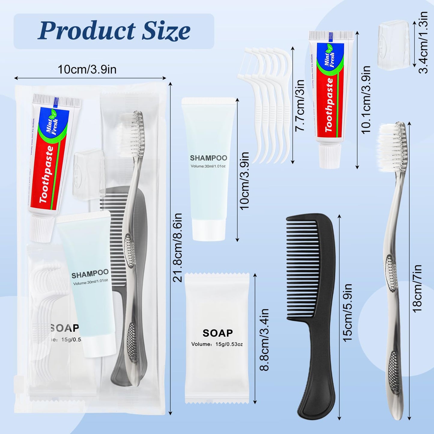 Lomgwumy Hygiene Kit, Personal Hygiene Kit Comes with Individually Packaged Items. Travel Toothbrush Kit Suitable for Travel, Hotels, Camping, and Home Use (25-Pack)
