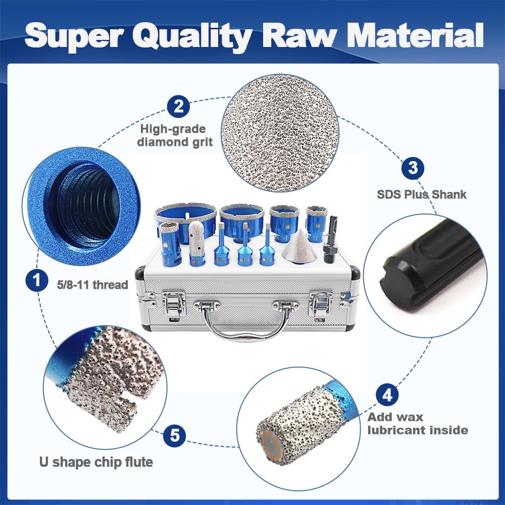 Diamond Core Drill Bit for Porcelain Diamond Core Drill Bit Set Tile Hole Saw