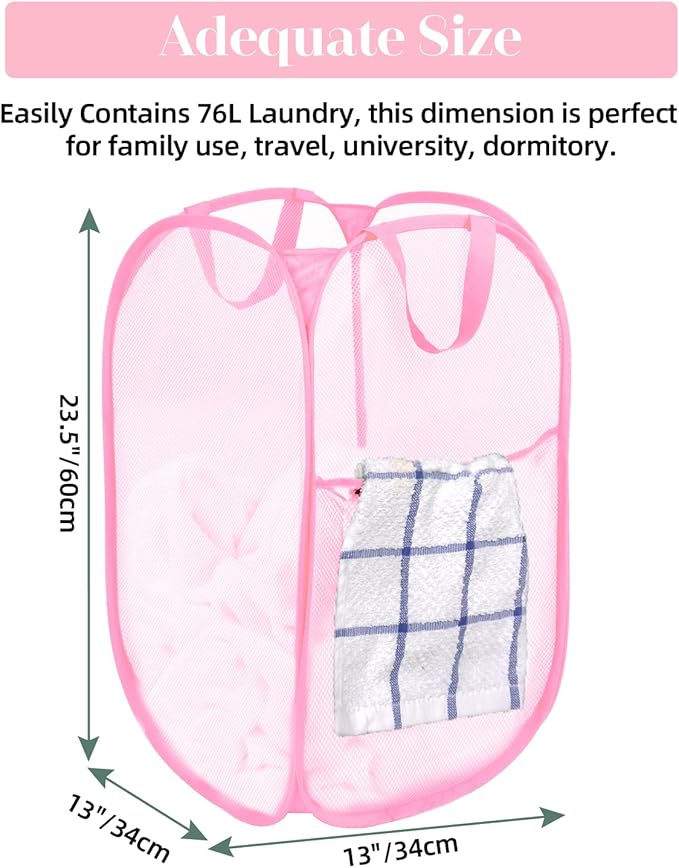 2 Pcs Durable Collapsible Laundry Baskets