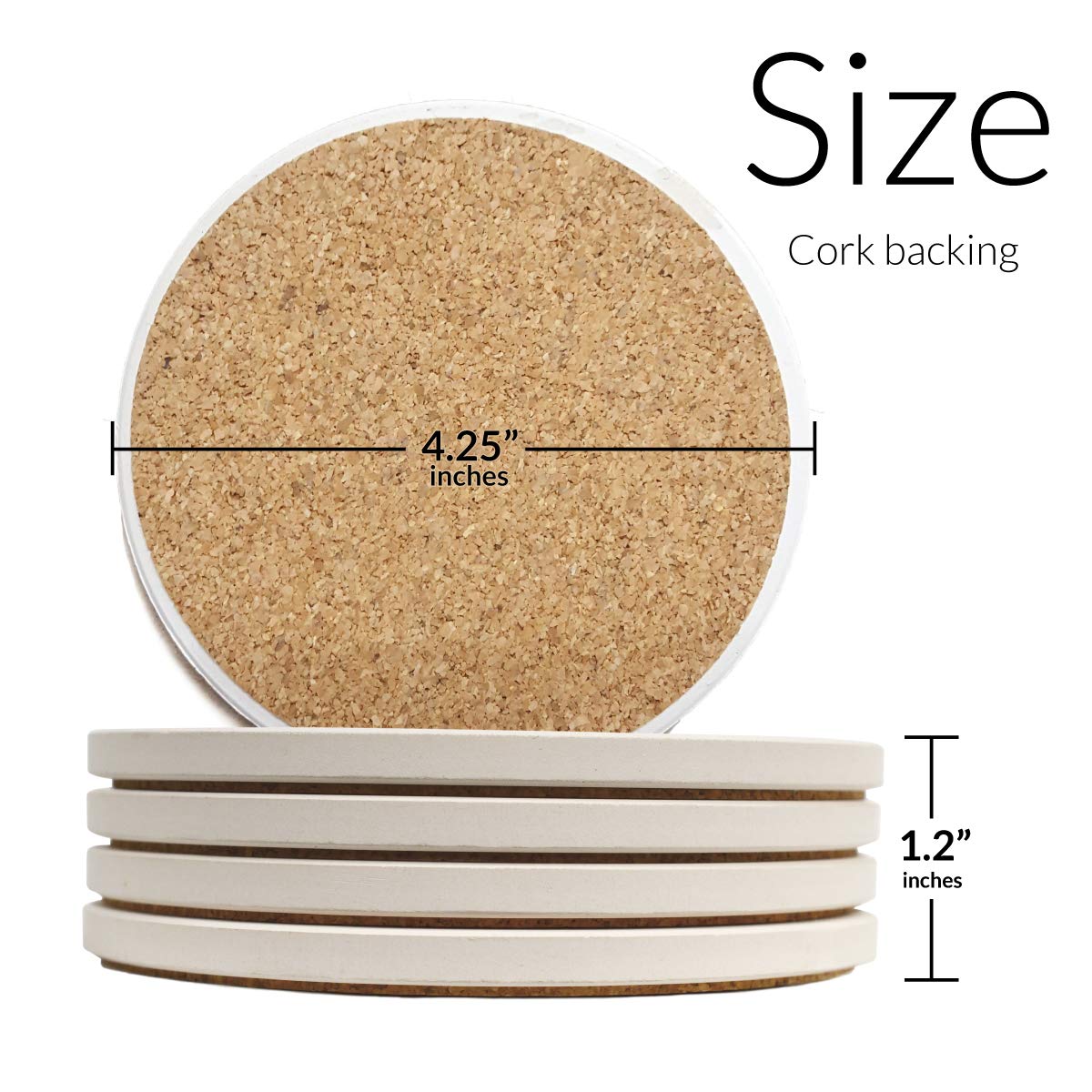 Thirstystone Greek Key 4 Pack Embossed Stone Coaster Set Manufactured in The USA Absorbent Classic