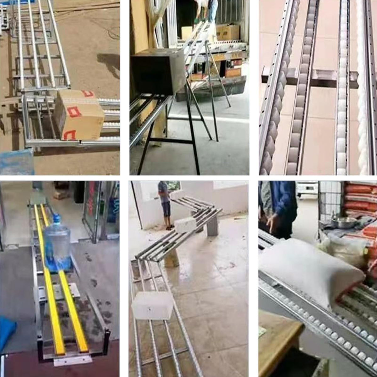This Light-Duty Conveyor Roller Stands, Stainless Steel Adjustable Skate Wheel Flow Rail for Warehouses and Factories