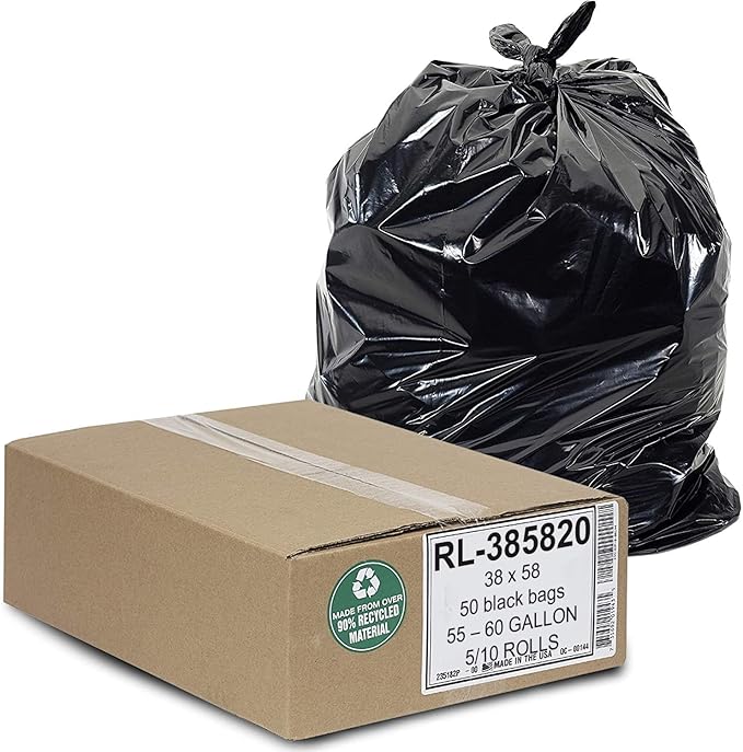 Aluf Plastics Heavy Duty 55 Gallon Trash Bags
