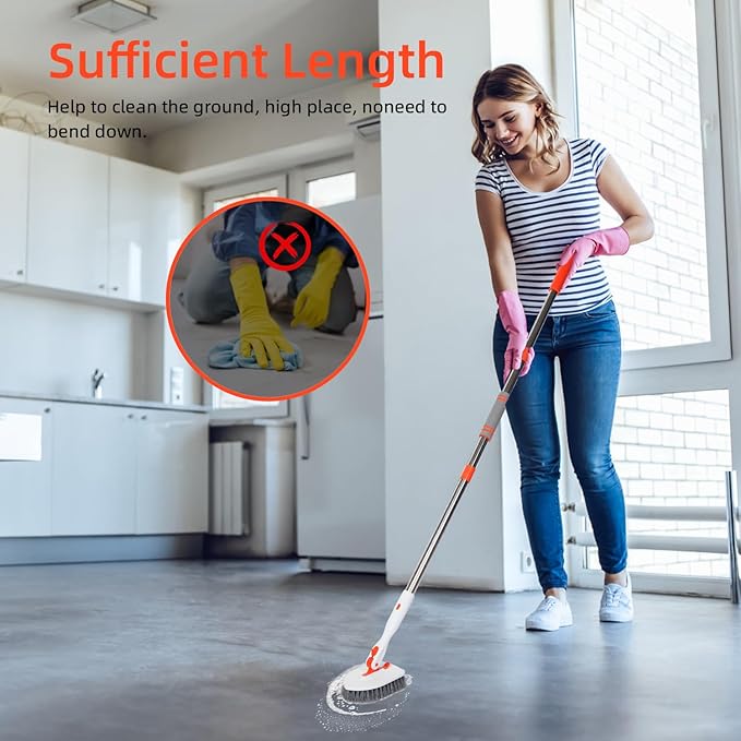 Floor Scrub Brush 3 in 1 Tub Tile Floor Scrubber Brush