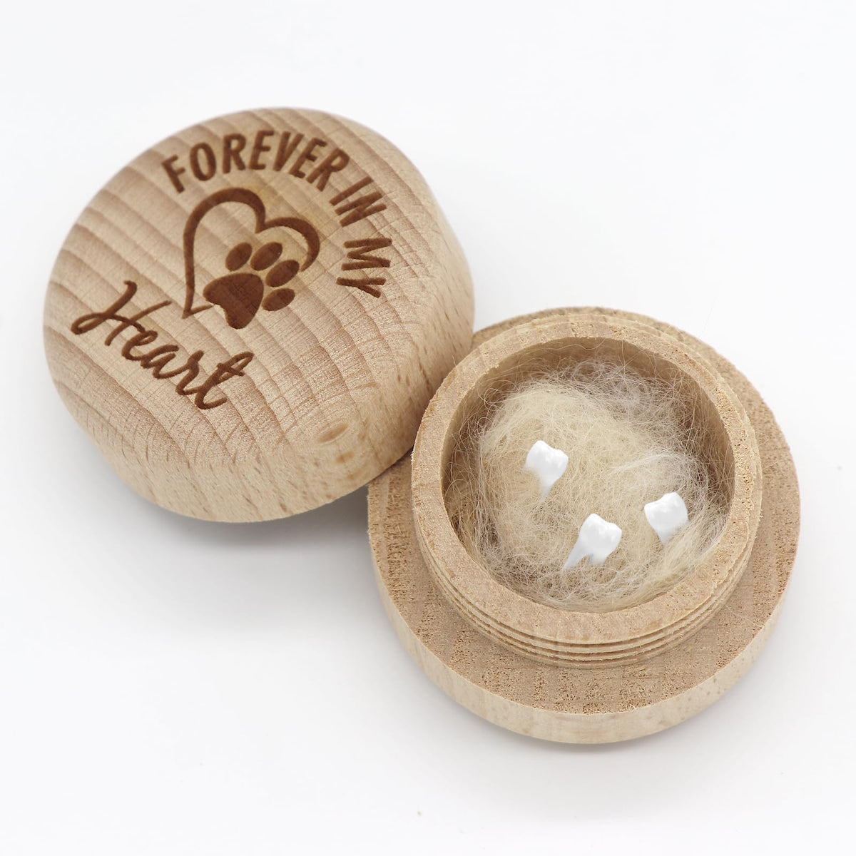 Liannan Custom Wooden Pet Fur Keepsake - Personalized Engraved Dog Ears and Tooth Box, Memorial Box, Loss Sympathy Gift for Dogs and Cats(style 8)
