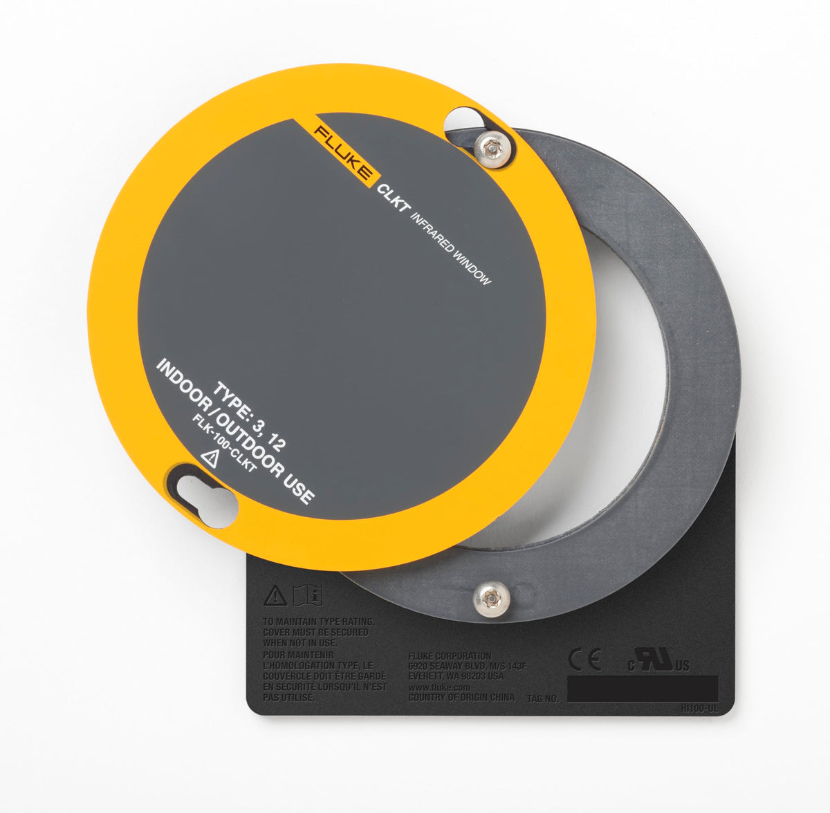 Fluke 100-CLKT C-Range IR Window with Kwik Twist, 4" Diameter, 0.16" Thick, For Outdoor and Indoor Applications