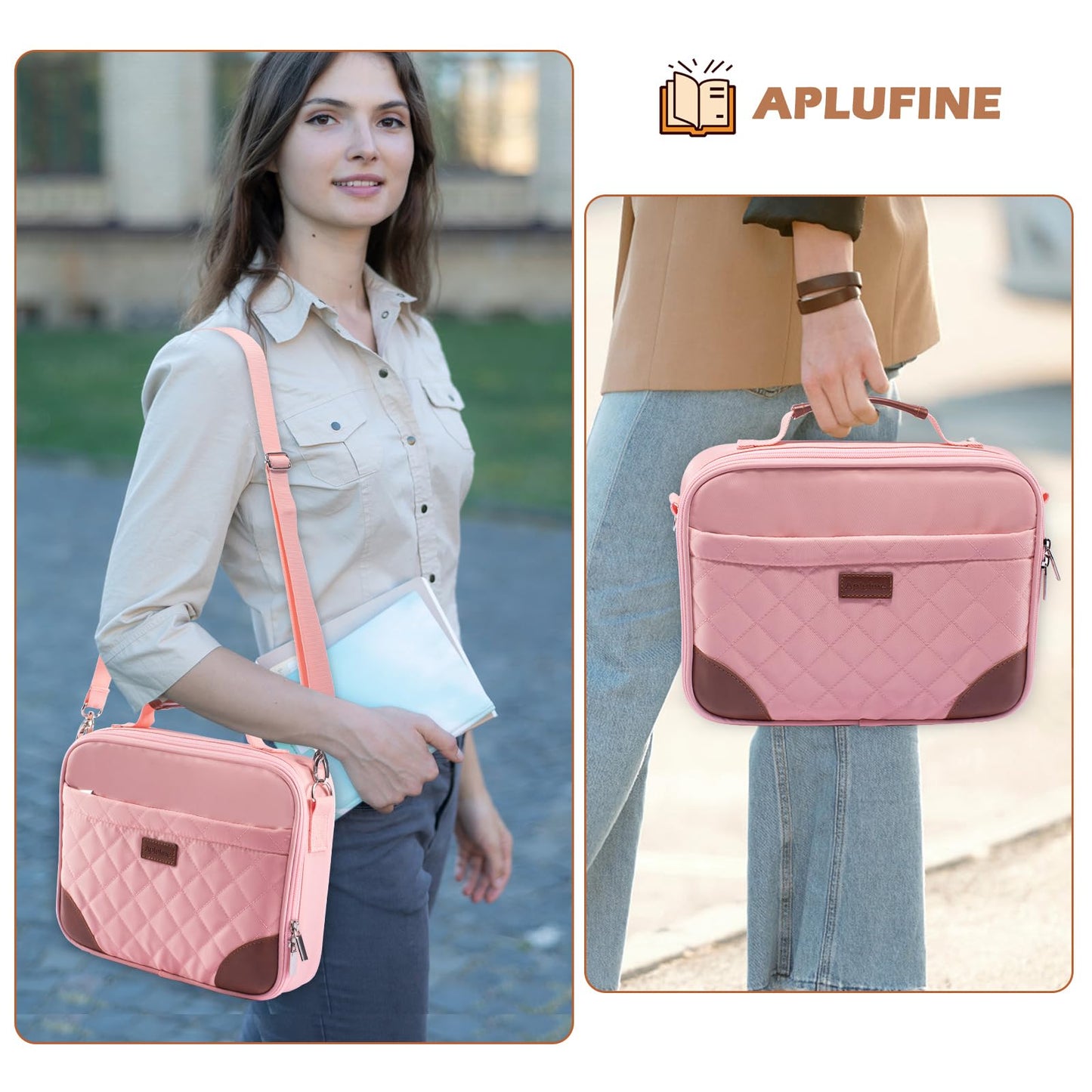 Aplufine Bible Cover for Men-Bible Case for Women-Medium Bible Bags and Totes-Large Bible Carrying Case-Bible Carrier with Shoulder Strap,Detachable Pen Loops for Bible Accessories,Gift Men Women