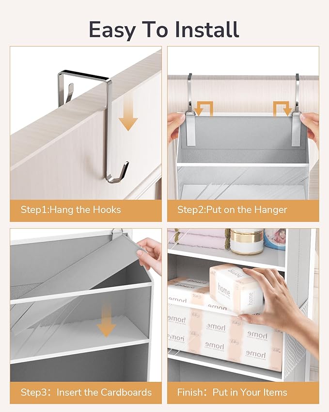 ULG Clear Over The Door Organizer 5-Tier Hanging Storage