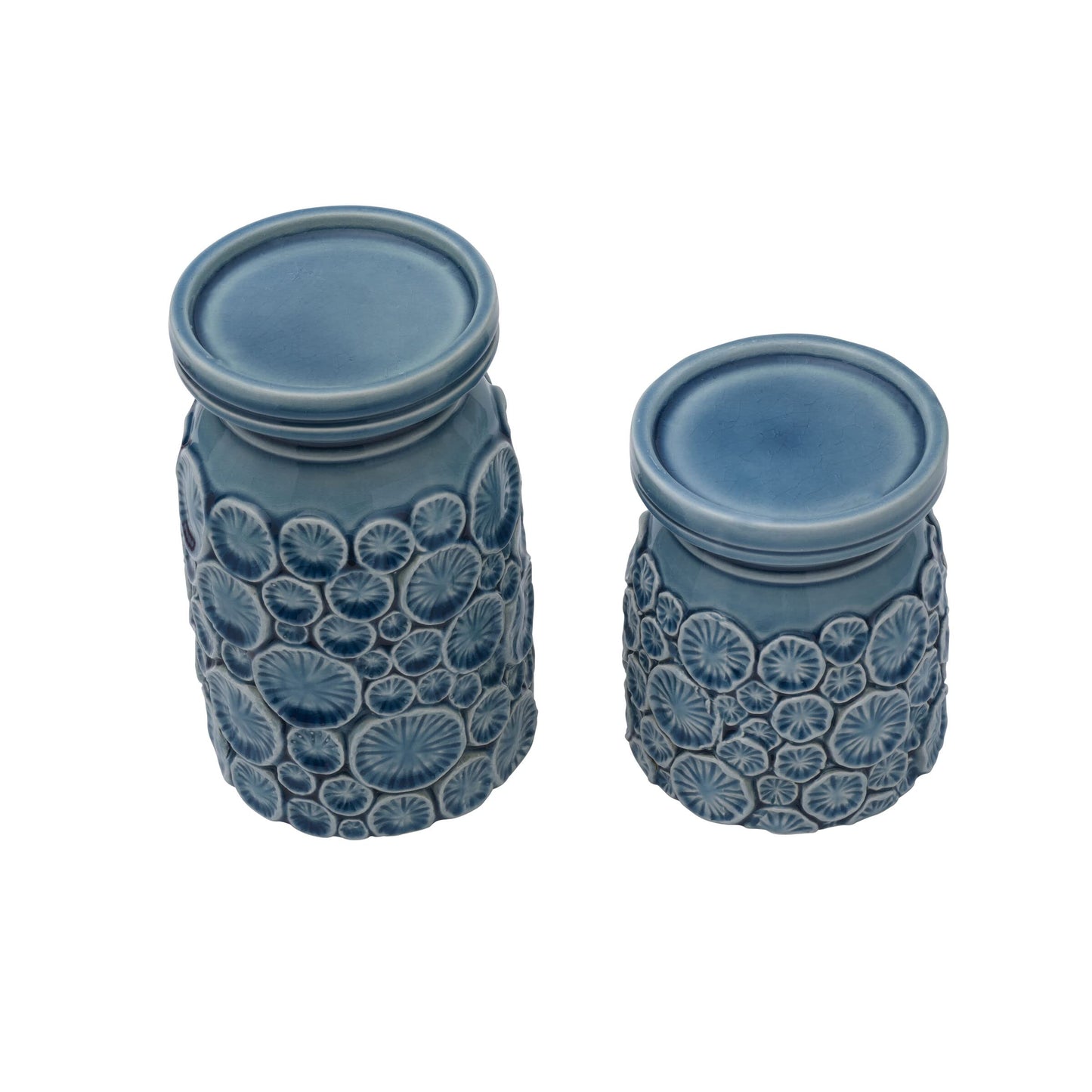 Fitz & Floyd Fitz and Floyd Coastal Home Seashell Pillar Candleholder, Aqua