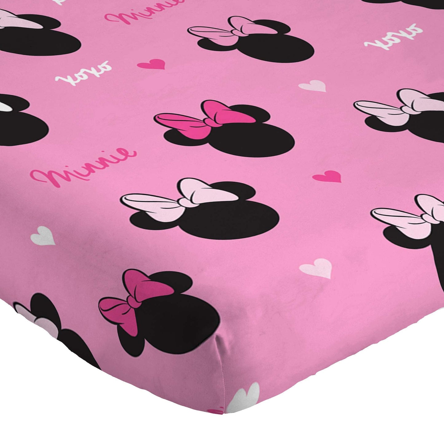 Jay Franco Disney Minnie Mouse Kids Twin Sheet Set, 3 Piece Super Soft Microfiber - Deep Pocket Fitted, Flat & Pillowcase, Breathable, Fade Resistant, Machine Washable (Official Disney Product), Pink