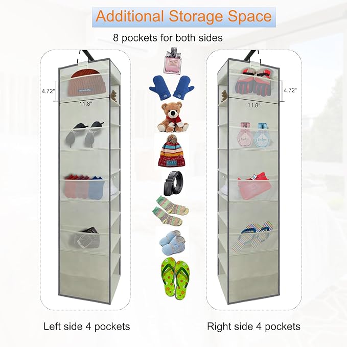 2 Pack Large-Sized Hanging Shoe Organizer 10-Shelf, Sturdy Hanging Closet
