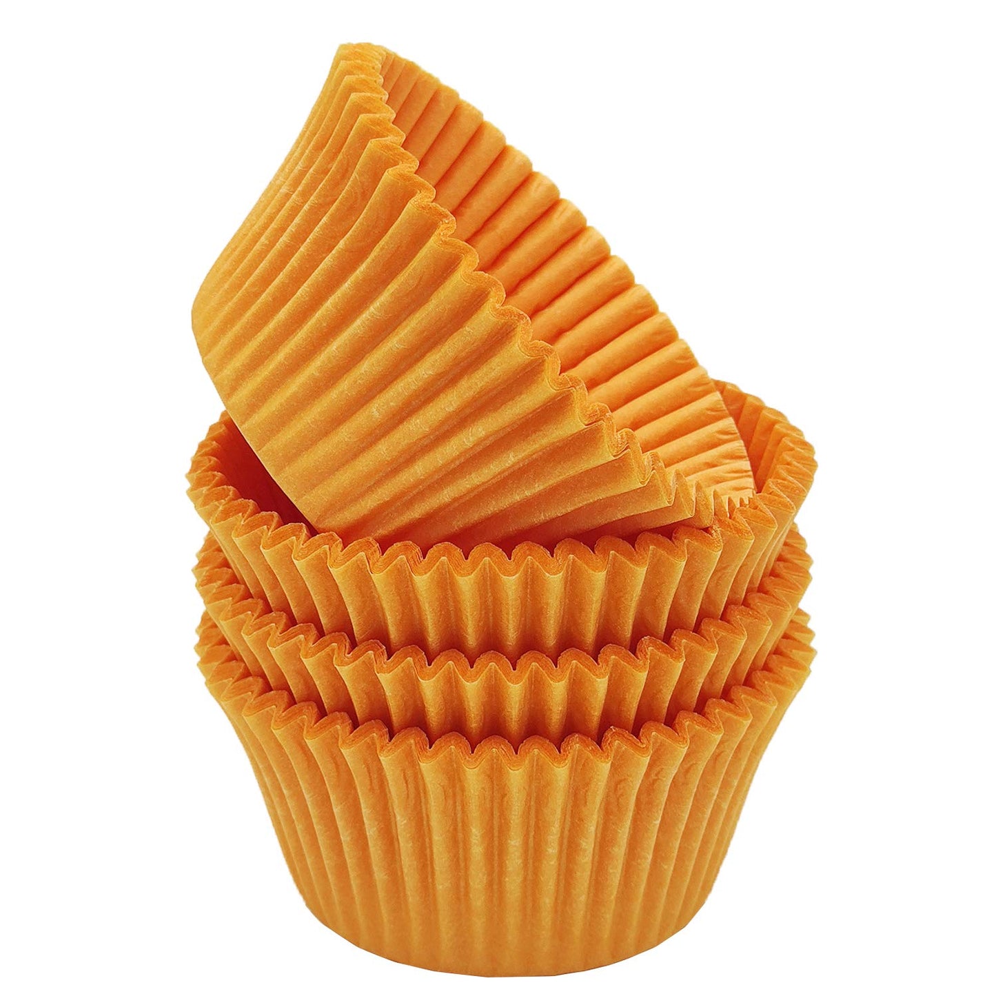 Mombake Premium Orange Greaseproof Cupcake Liners Muffin Paper Baking Cups Standard Size, 100-Count