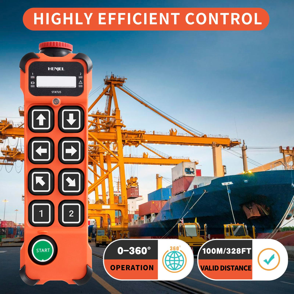 Crane Wireless Remote Control Industrial Hoist Overhead Bridge Crane Controller 8 Channel Button 2 Transmitters 110V 220V 380V Receiver