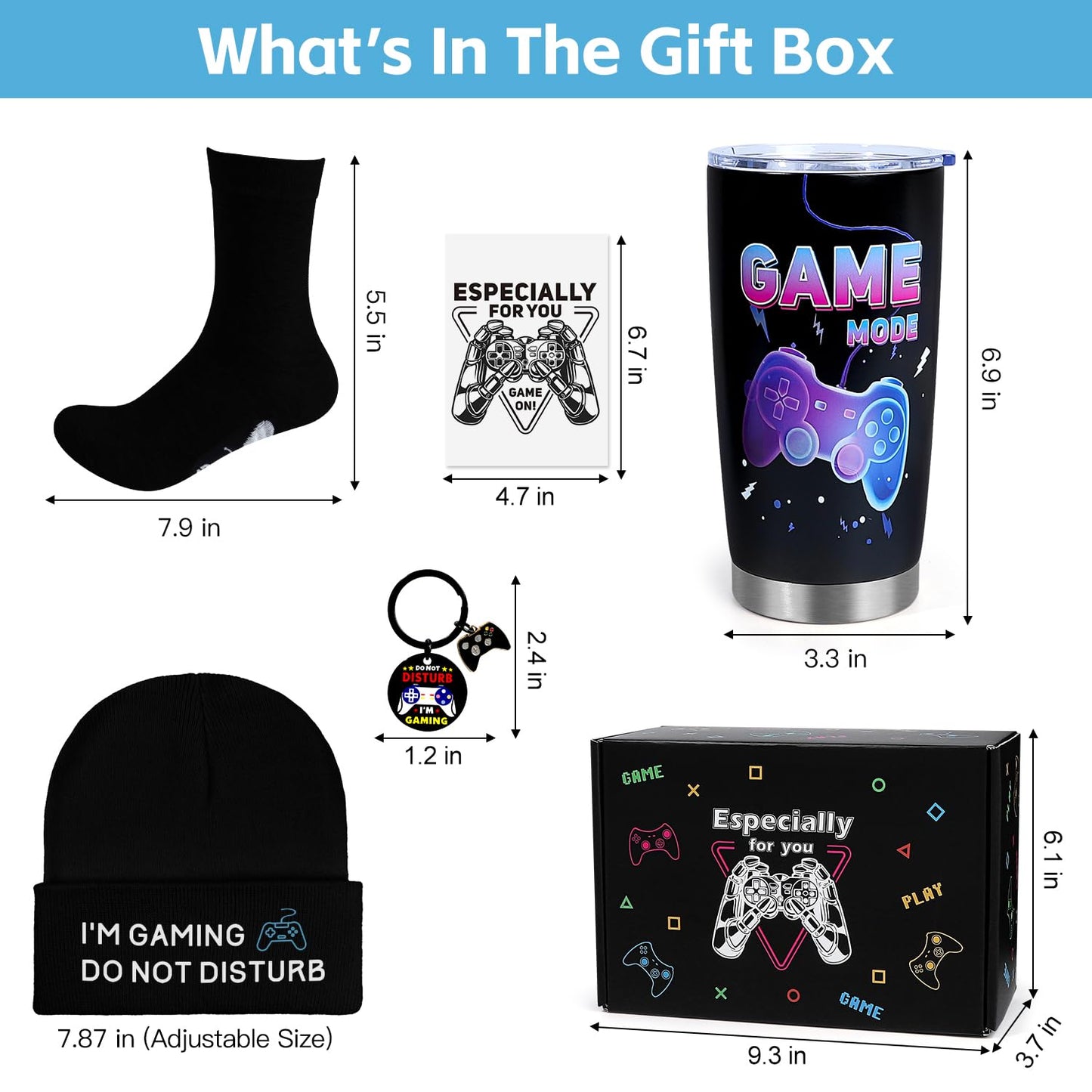 Gamer Gifts,Gamer Gifts for Game Lover,Cool Gaming Gift for Teenage Boys Girls,Birthday Christmas Gift Box for Women Men,Gaming Room Décor Stocking Stuffers Easter Basket for Boyfriend Girlfriend