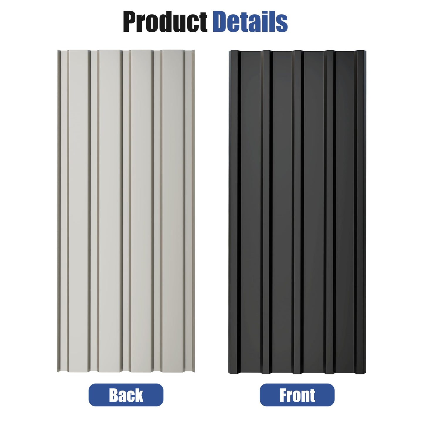 Brakki Metal Roofing Panels 10pcs 52.4 ft², L42.52"xW17.72" Black Corrugated Galvanized Steel Roof Panels with Screw, Heavy Duty Metal Siding Suitable for Garages Chicken Coop Sheds Stables Patio