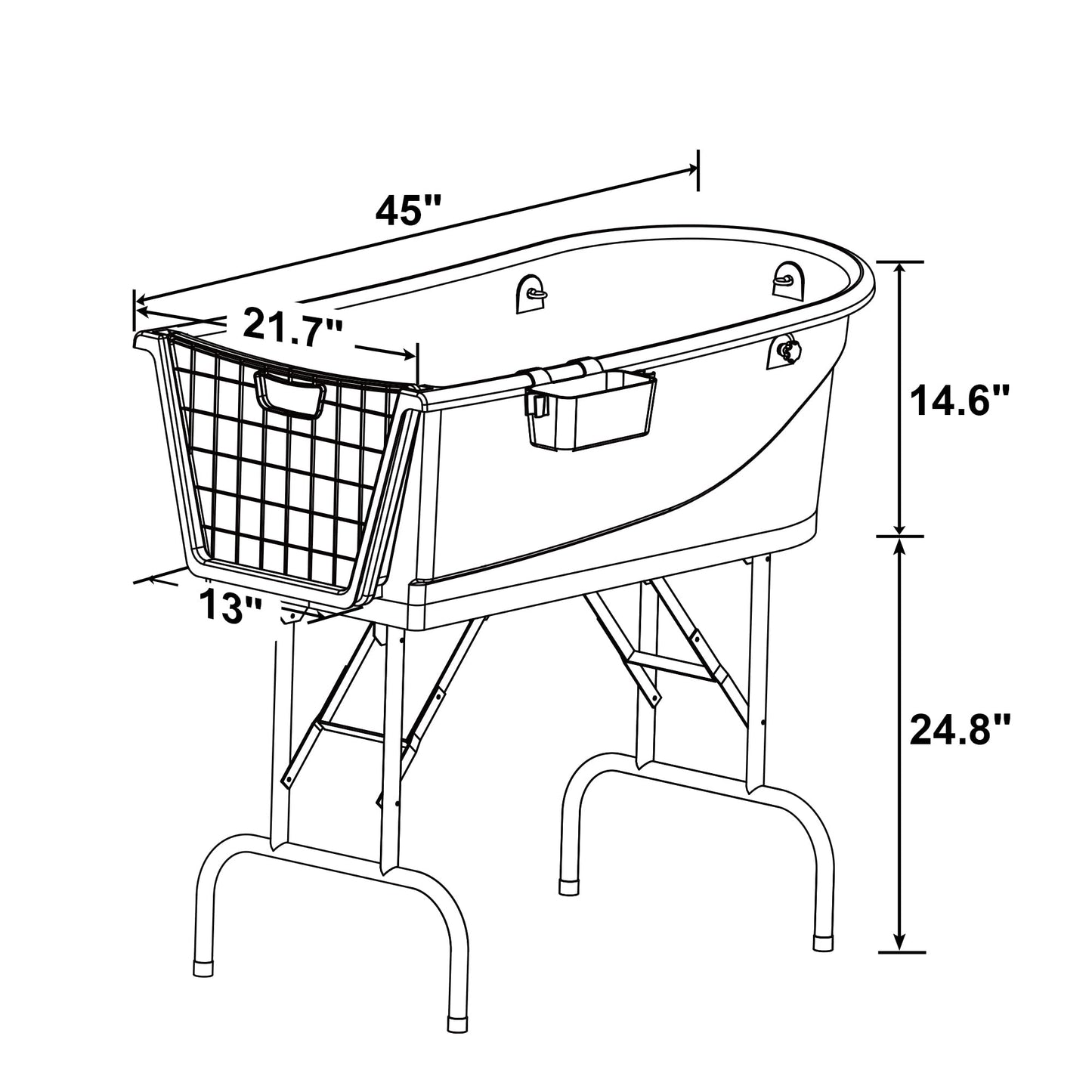SHELANDY 45" Heavy Duty Pet Grooming Bath - Foldable Dog Tub with Non-Slip Base, Includes 6 ft Drain Hose & Grooming Leash, Durable Polymer, Supports up to 70 kg, Ideal for Easy, Safe Pet Bathing