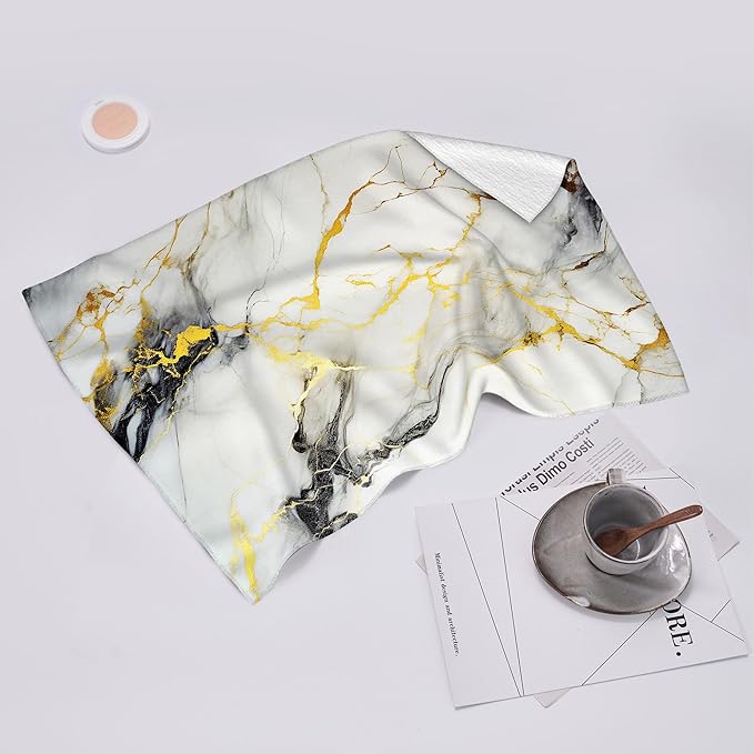 Black Gold Kitchen Towel Set of 2, Soft Absorbent Decorative Hand Towels Tea
