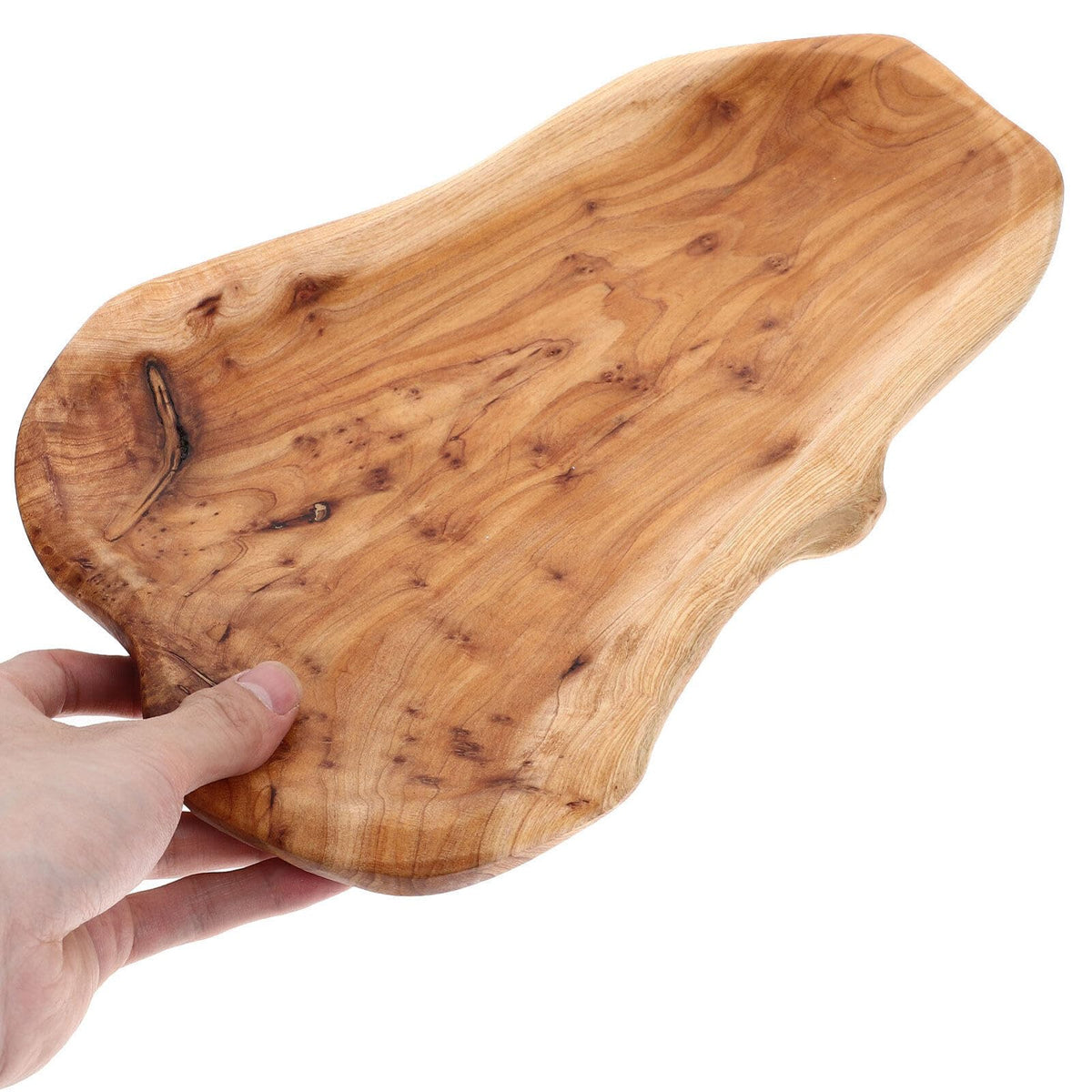 UPKOCH Bamboo Serving Tray 11.41X6.49 Inch Irregular Root Carving Wooden Fruit Bowl Multi-Functional Kitchen Platter for Snacks Salad and Entertaining