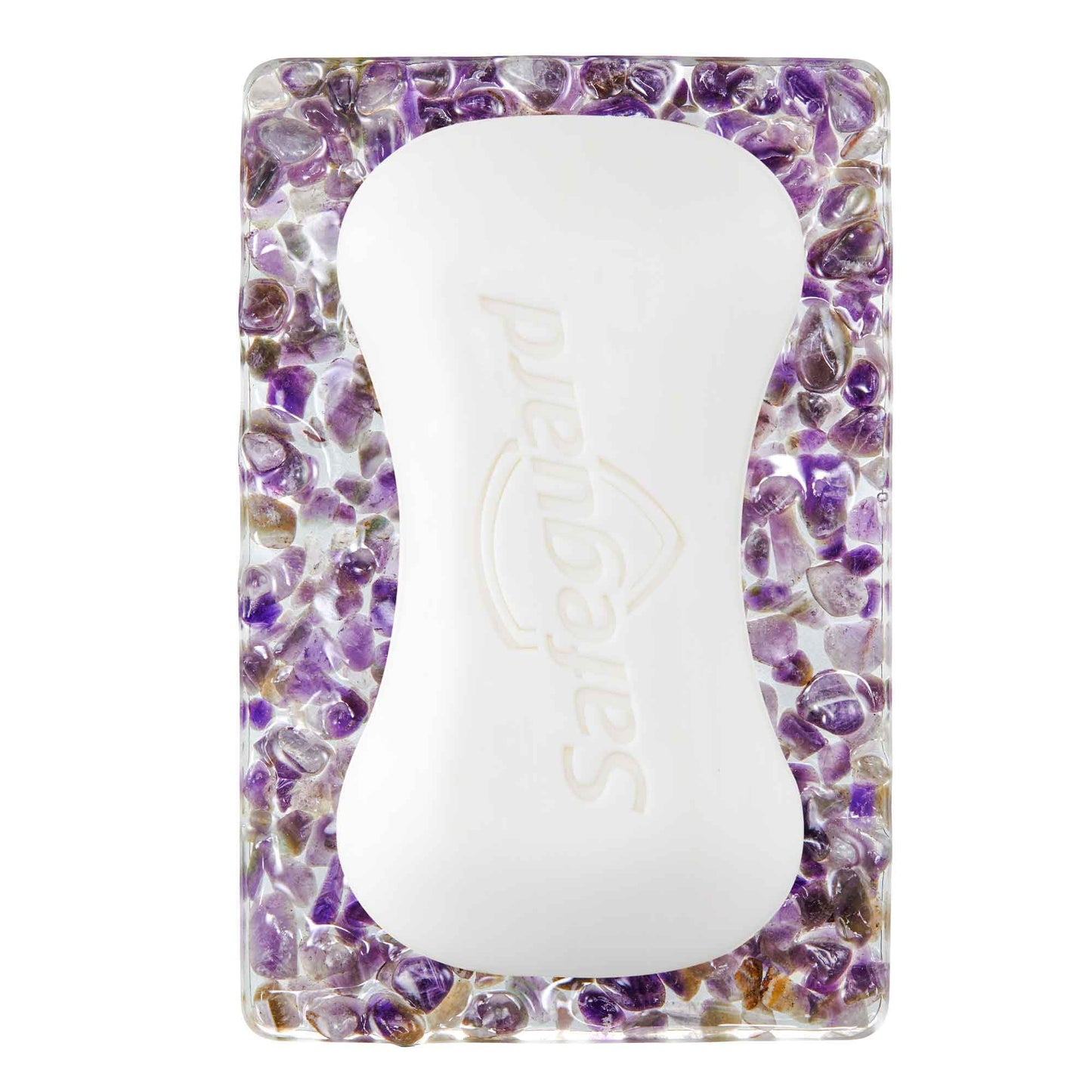 Handmade Amethyst Rectangle Bar Soap Holder Stone Pebbles Soap Dish for Shower and Bathroom Decor, Natural Soap Tray to Keep The Soap Dry Resin Kitchen Decoration Accessories (Amethyst)