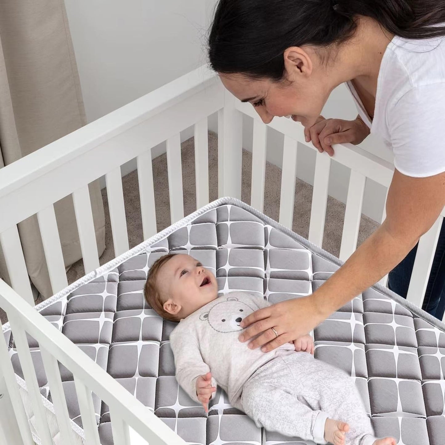 Tiankehan Premium Hypoallergenic Baby Crib Mattress and Toddler Mattress - 52" x 27.6" x 5" - Breathable - Firm Soft - Fits Standard Cribs and Toddler Beds