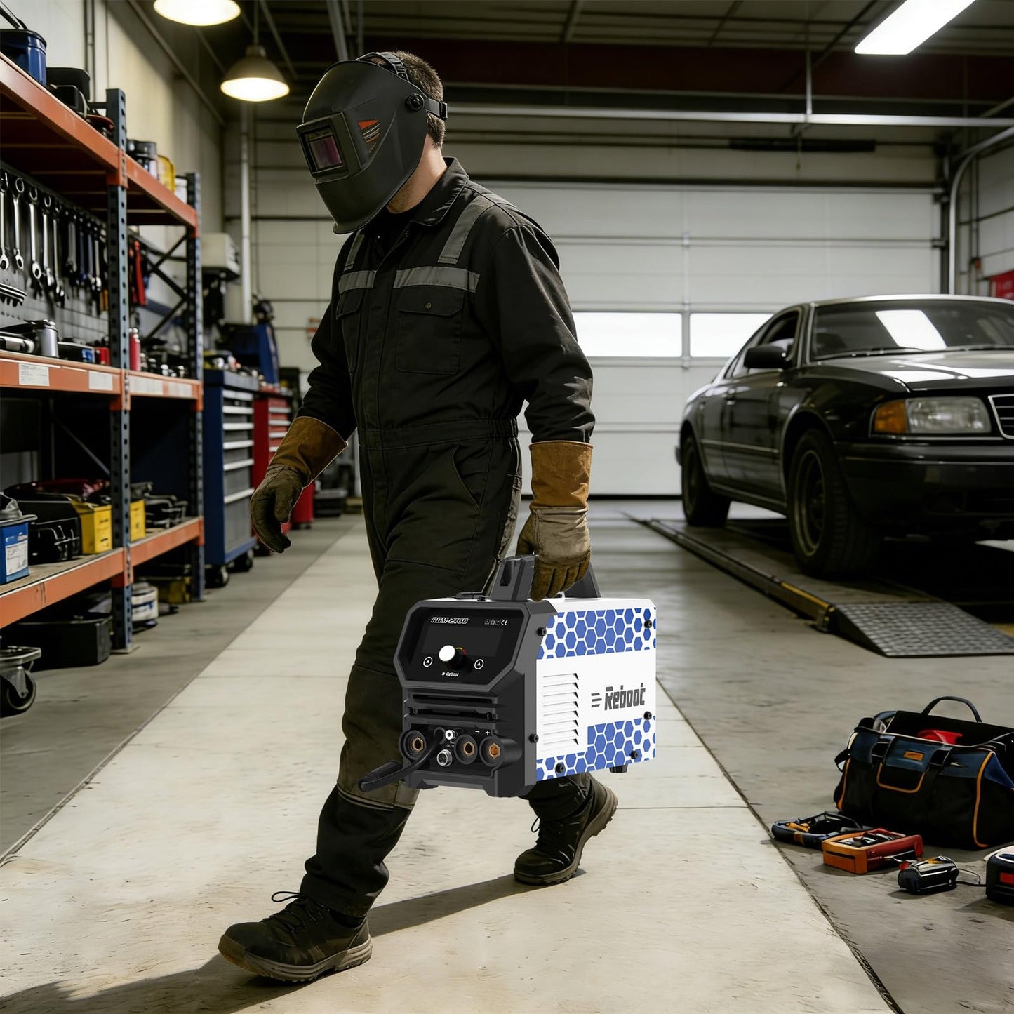 Reboot 210A MIG Welder 120V 4 in 1 Welding Machine Gas/Gasless Flux Core/Lift TIG/Stick Large Digital Led Display with IGBT Inverter RBM2100