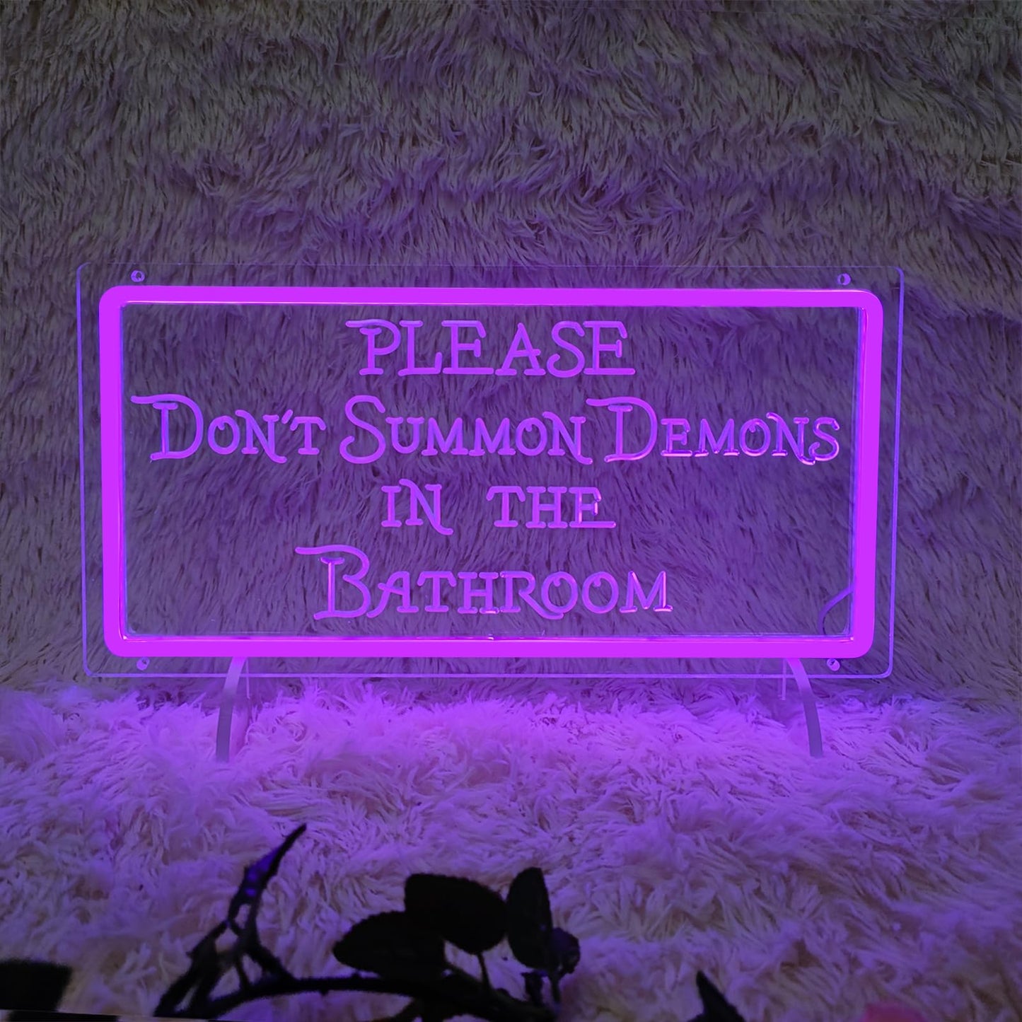 Please Don't Summon Demons in the Bathroom Neon Signs for Wall Decor, Neon Led Light Sign Home Decorations for Dark Humor Goth, Gothic, Witchy Bathroom Decor, Family, Bar, Party, Christmas, INSNEnN