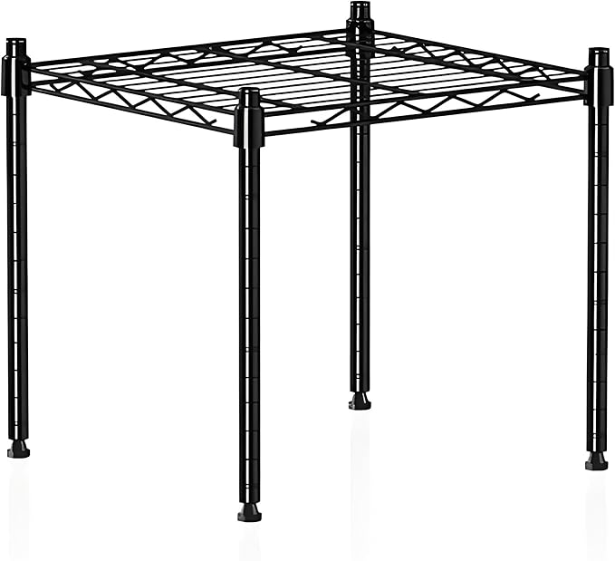 Xcity Storage Shelves, 1 Tier Heavy Duty Metal Shelving Unit, 350 LBS Capacity Adjustable Steel Wire Shelf Organizer for Pantry, Kitchen, Garage, 14" D x 14" W x 15" H, Black