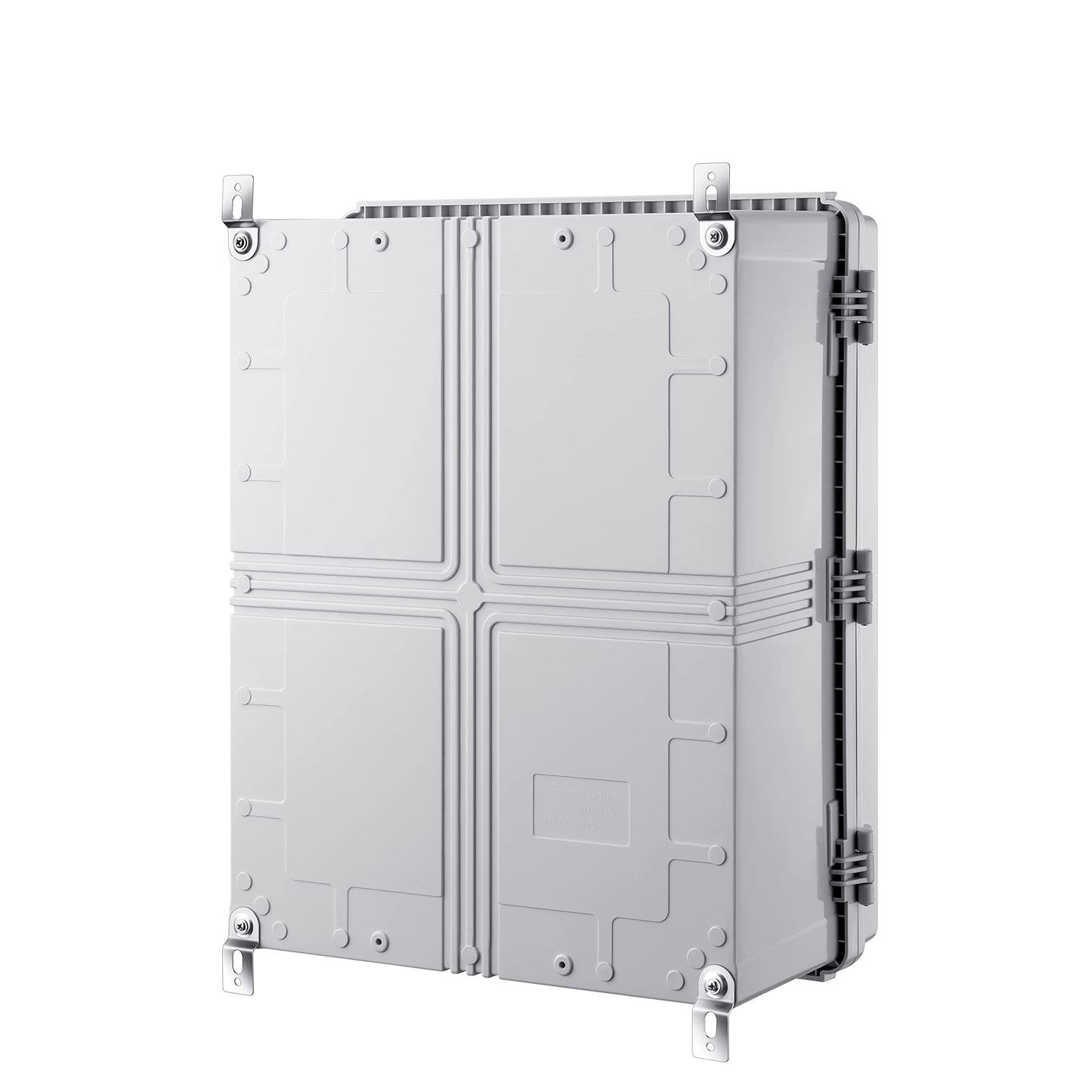 Gratury Junction Box, IP67 Waterproof Plastic Enclosure for Electrical Project, Hinged Grey Cover, Includes Mounting Plate and Wall Bracket (Grey Cover with Inner Door, 20"×16.1"×7.9")