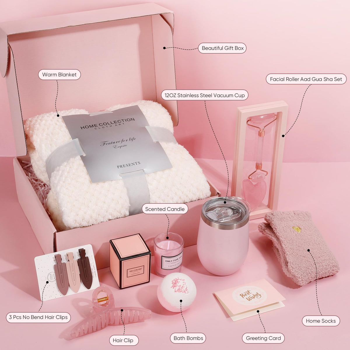 Birthday Gift for Mom ,Women - Get Well Soon Self Care Spa Gift Basket, Relaxing Presents for Wife Sister Daughter Grandma, Mothers Day Valentine‘s Day Anniversary Gifts