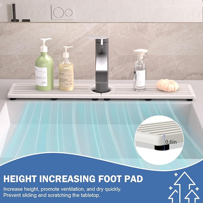 Kitchen Faucet Mat, Diatomite Sink Faucet Mat Splash Guard