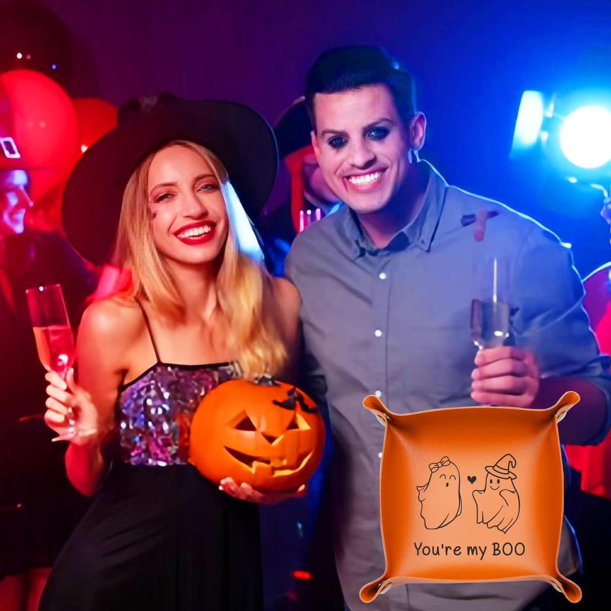 Spooky Valentines Day Gifts for Him Stuff to Put in a Boo Baskets Spooky Gifts for Men Husband Boyfriend Birthday Gift Halloween Decor for Couples Christmas Leather Tray Wicked Merch