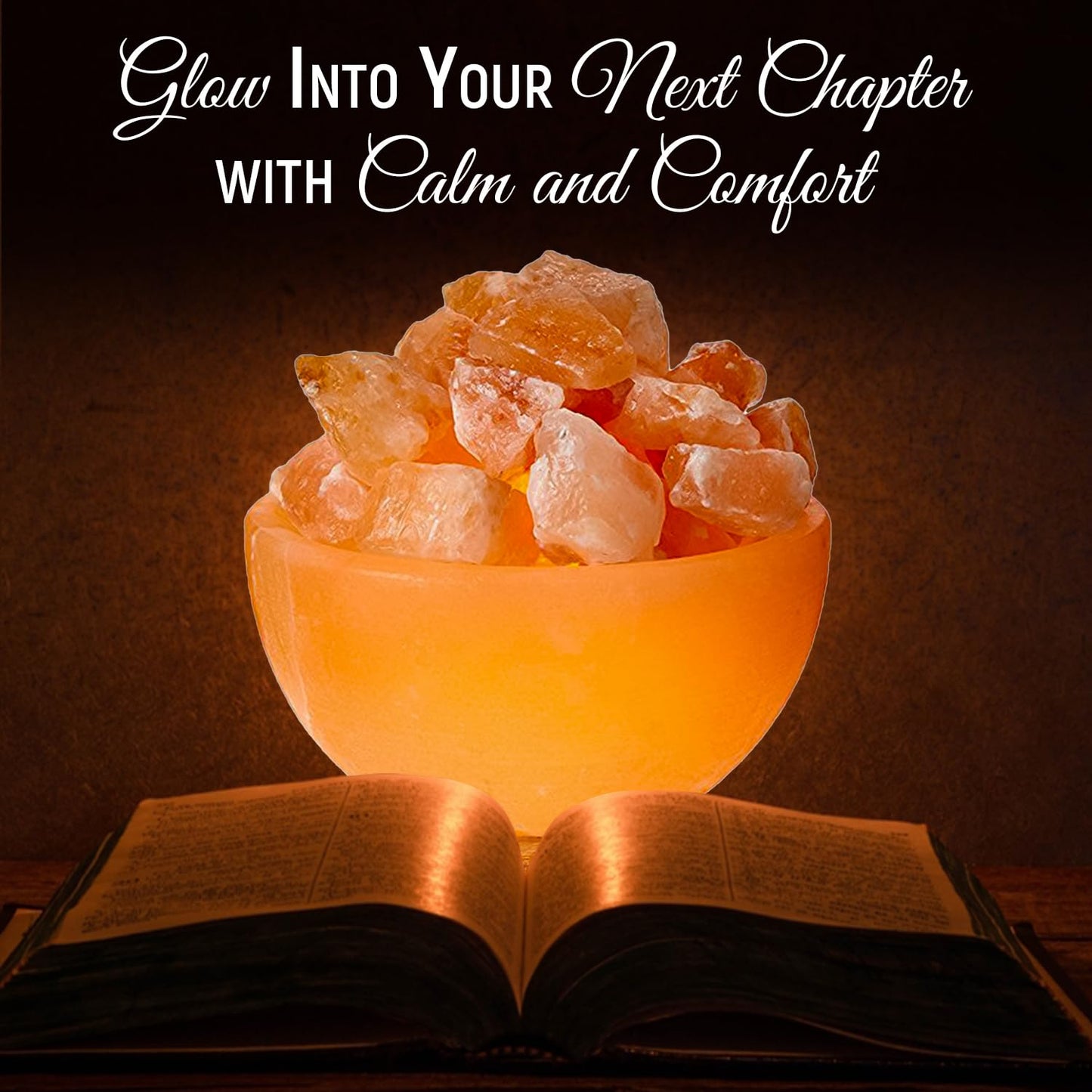 Himalayan Glow Pink Salt Bowl Night Lamp with Crystal Himalayan Salt Chunks | Hand-Carved Himalayan Salt Lamp for Air Purification and Relaxing Ambiance