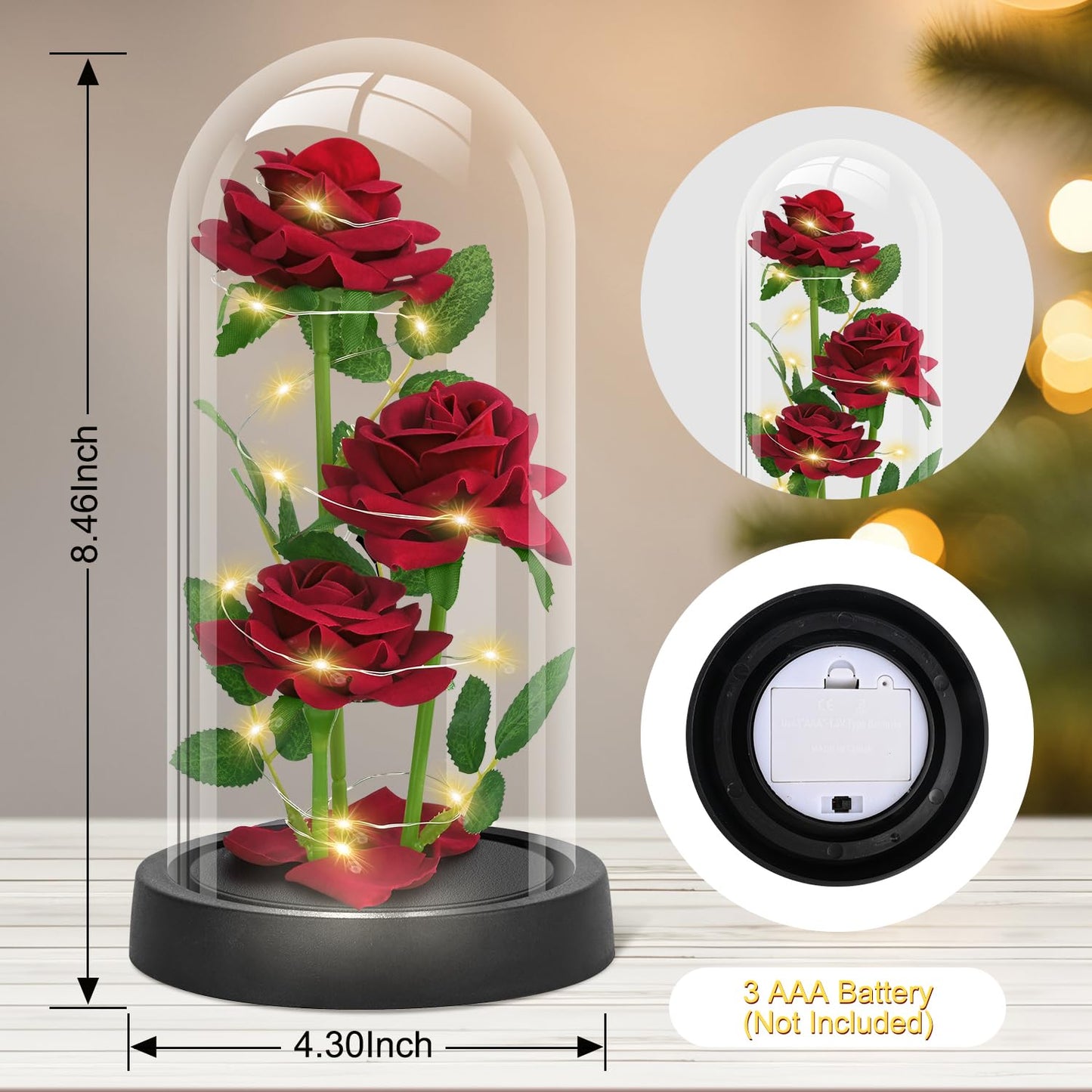 AKIYHT Glass Rose Mothers Day Flower Gifts for Mom from Daughter Son, Birthday Gifts for Women Mom Wife Girlfriend, Handmade Glass Roses Flowers Womens Gifts for, Anniversary, Womens Day, Mothers Day