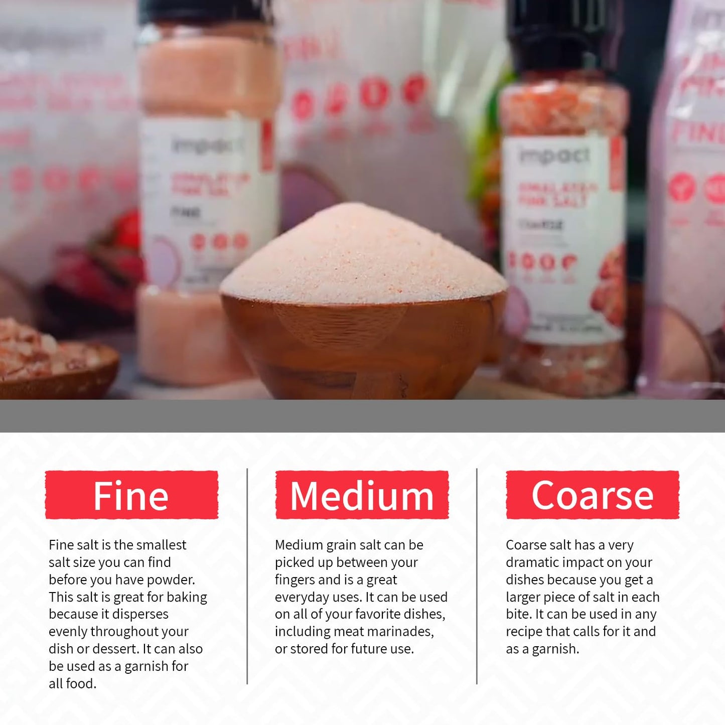 Impact - Fine Himalayan Pink Sea Salt - No Additives Rich in Trace Minerals Non-GMO Gluten-Free Ideal for Low-Carb Fasting Cooking - 1lb Shaker