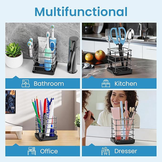 Toothbrush Holders for Bathrooms, Stainless Steel Toothbrush and Toothpaste