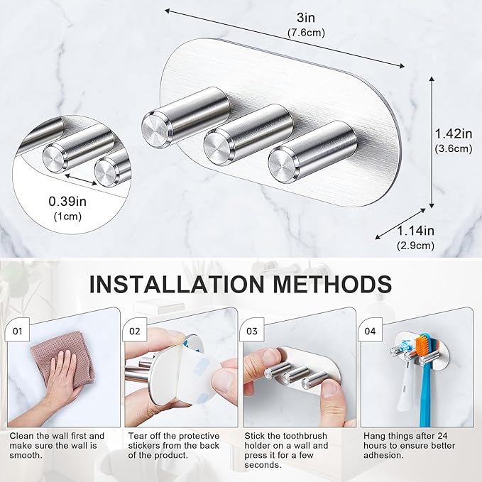 Electric Toothbrush Head Holder, Toothbrush Holders Wall Mounted, Adhesive
