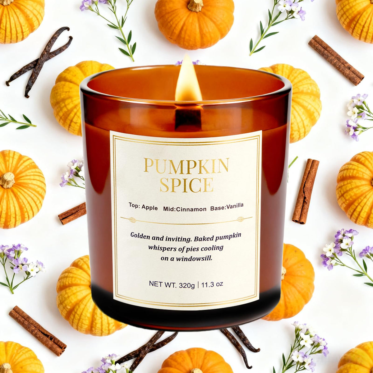 Candle Gift Set β2 Pack Wood Wick Pumpkin Spice Scented Candles,22.6 oz Natural Soy Wax Candles with Gift Box,Long Lasting Autumn Candles for Home Decor,Gifts for Women