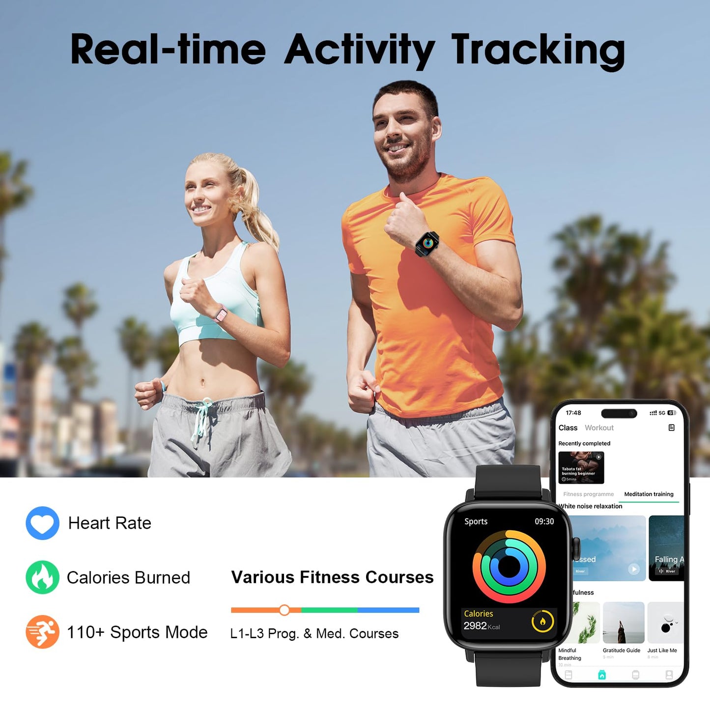 FTTMWTAG Smart Watch for Android iPhone-Call Receive/Dial/Read Message/AI Control-1.9" HD Screen-IP67 Waterproof Fitness Smartwatch-Blood Pressure/Heart Rate/SpO2/Sleep Monitor(Stone Black)