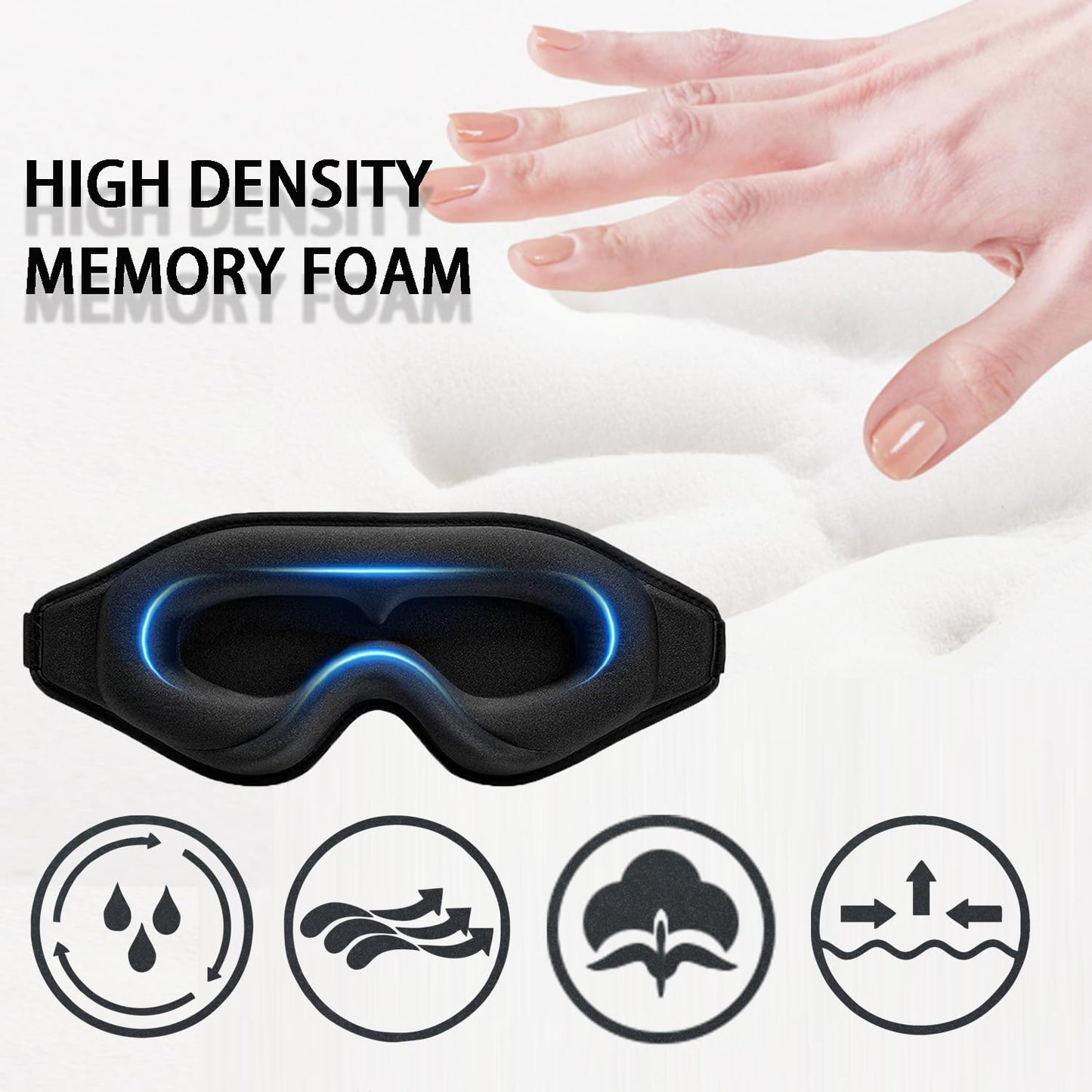 Eye Mask for Lash Extensions, Sleep Mask for Lash Extensions for Women Men, Zero Eye Pressure 3D Contoured Lash Extension Sleep Mask, Lash Protector Breathable Soft Shade Cover for Travel Yoga Nap