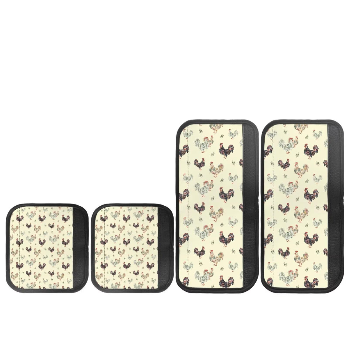 HUISEFOR Rooster Refrigerator Handle Covers Set of 4 Adjustable Fridge Microwave Dishwasher Door Cloth Protector Non-Slip Kitchen Appliance Handle Cover Gift for Friends