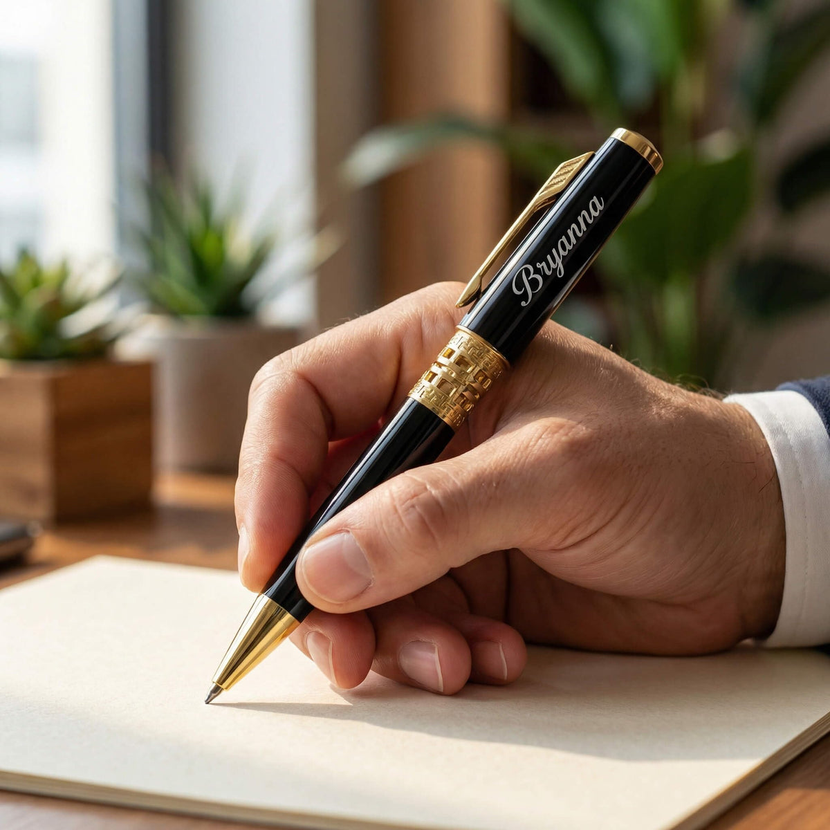 Yastar Customize Gift Pen with a Wallet, Fancy Business Gift set Ballpoint Pen with 2 Black Ink Refills Quality Pens Metal Body - Custom with Names Message -for Family Colleague Elder Friends