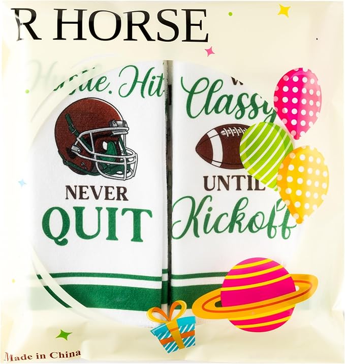 R HORSE Funny Football Kitchen Dish Towels