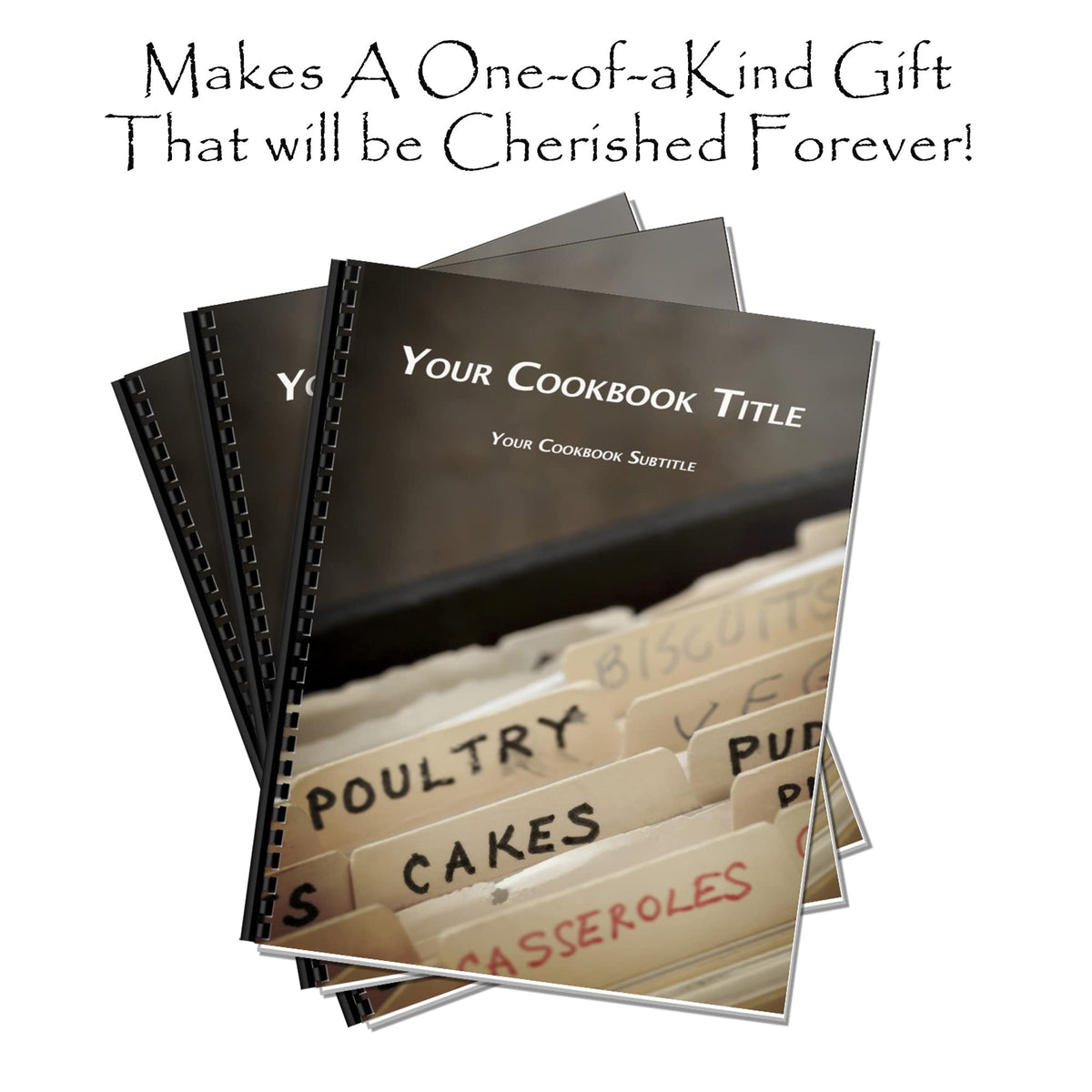 Personalized Cookbook Making Kit Including 1 Printed Cookbook - Fun, Convenient and Easy to Use: Preserves Family Recipes for Future Generations. Makes A Great Gift!